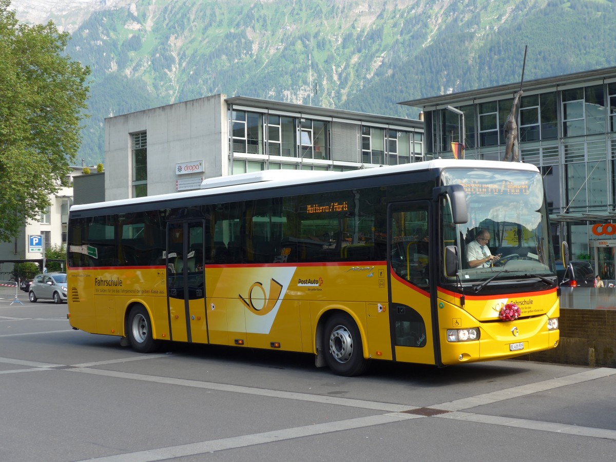 (151'875) - PostAuto Bern - BE 408'909 - Irisbus (ex PostAuto Nordschweiz) am 28. Juni 2014 beim Bahnhof Interlaken Ost