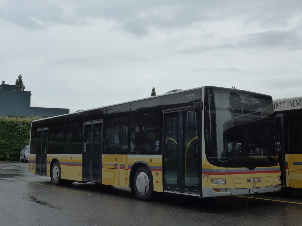 (152'025) - STI Thun - Nr. 129/BE 800'129 - MAN am 2. Juli 2014 bei der Schifflndte Thun