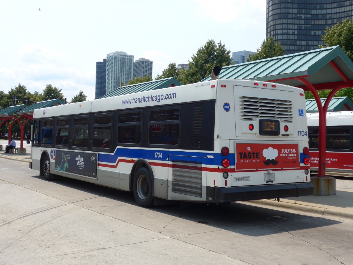 (153'184) - CTA Chicago - Nr. 1704/M 169'157 - New Flyer am 18. Juli 2014 in Chicago, Navy Pier