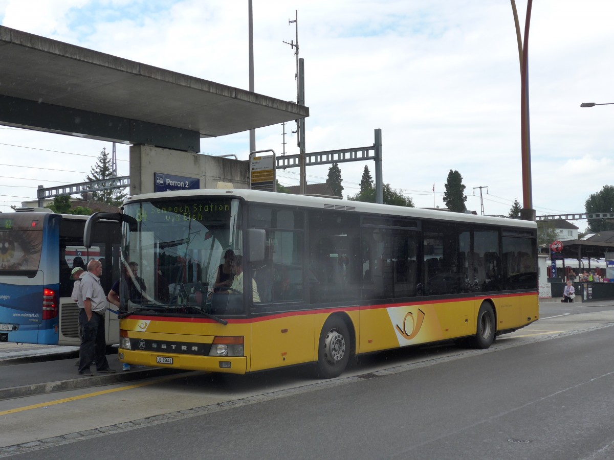 (153'533) - SB Trans, Sursee - Nr. 21/LU 15'641 - Setra (ex Sidler, Sempach) am 2. August 2014 beim Bahnhof Sursee