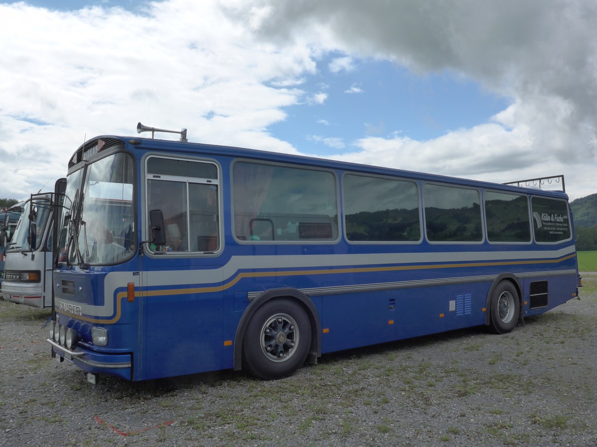 (153'831) - Steinauer, Einsiedeln - SZ 25'115 - Saurer/R&J (ex Albin, Fllanden; ex SBB Bern; ex Solr&Fontana, Ilanz; ex P 24'359) am 16. August 2014 in Altsttten, Allmendplatz