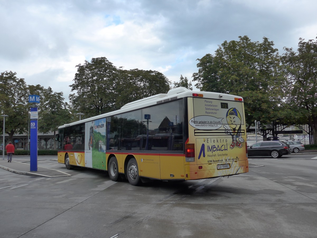 (154'005) - Stirnimann, Neueunkirch - Nr. 46/LU 15'068 - Setra am 19. August 2014 beim Bahnhof Luzern