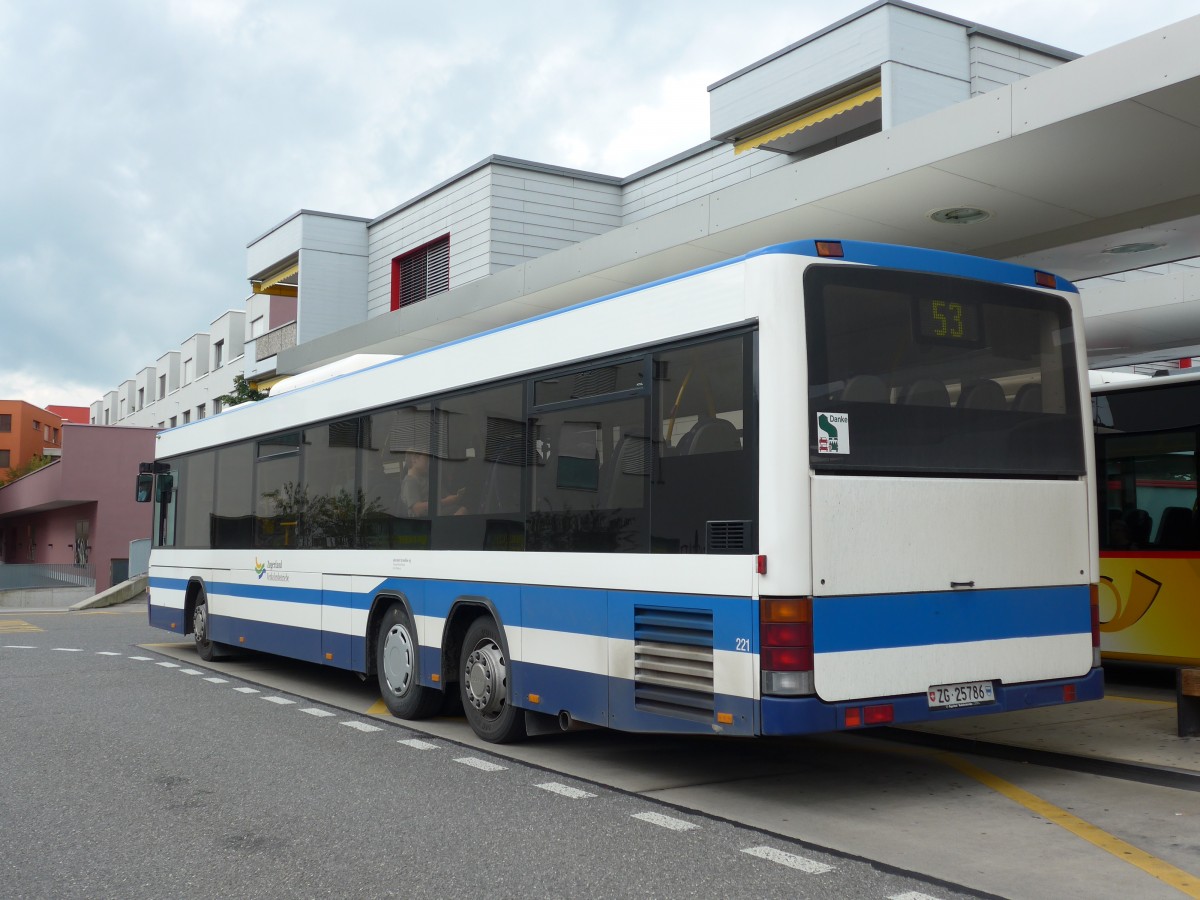 (154'119) - Odermatt, Rotkreuz - Nr. 221/ZG 25'786 - Scania/Hess am 19. August 2014 beim Bahnhof Rotkreuz