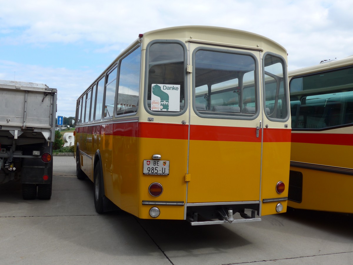 (154'506) - Zimmermann, Niederwangen - BE 985 U - Saurer/Tscher (ex P 24'632) am 30. August 2014 in Oberkirch, CAMPUS Sursee