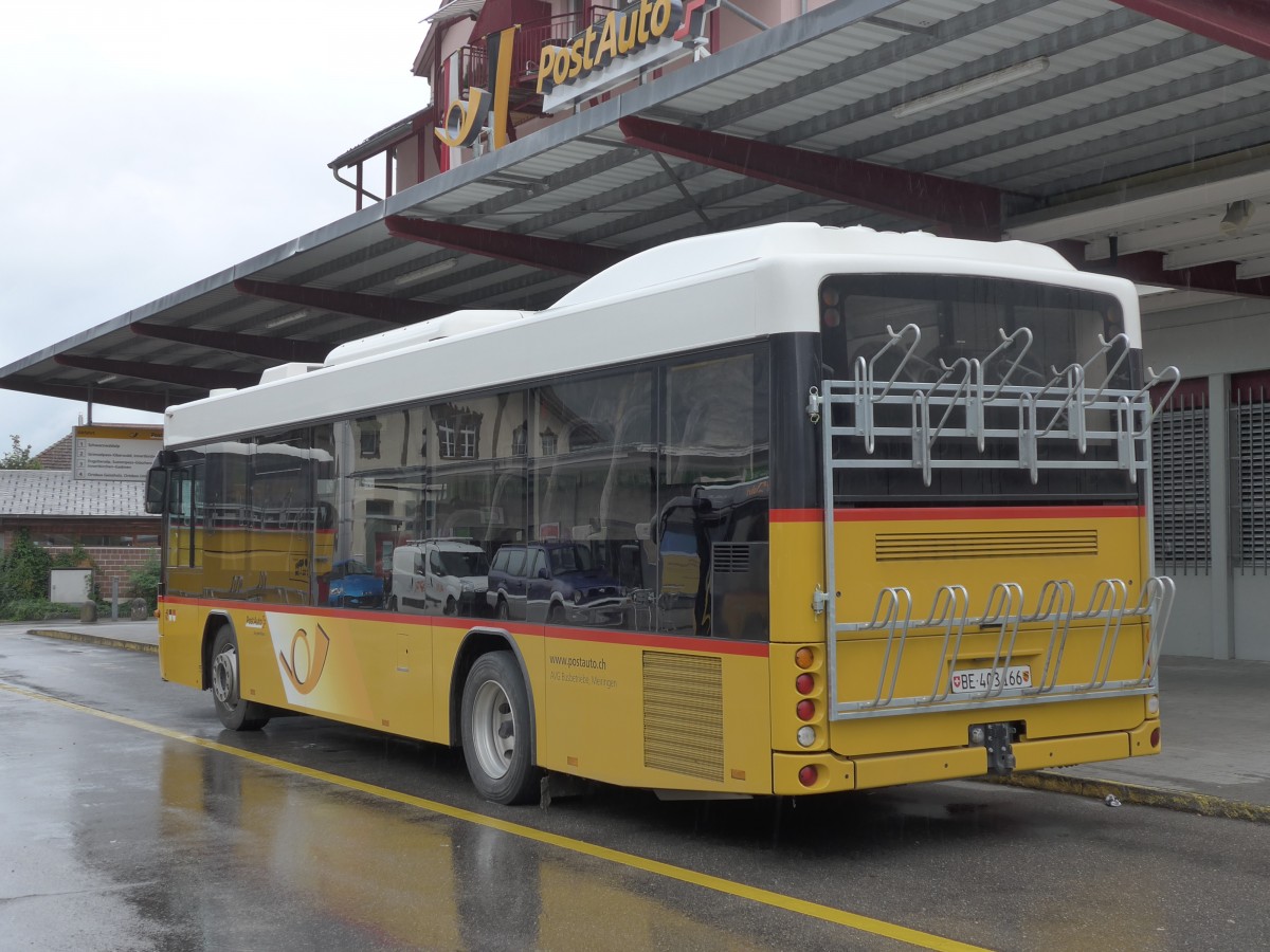 (154'752) - AVG Meiringen - Nr. 66/BE 403'166 - Scania/Hess (ex Steiner, Messen) am 1. September 2014 in Meiringen, Postautostation