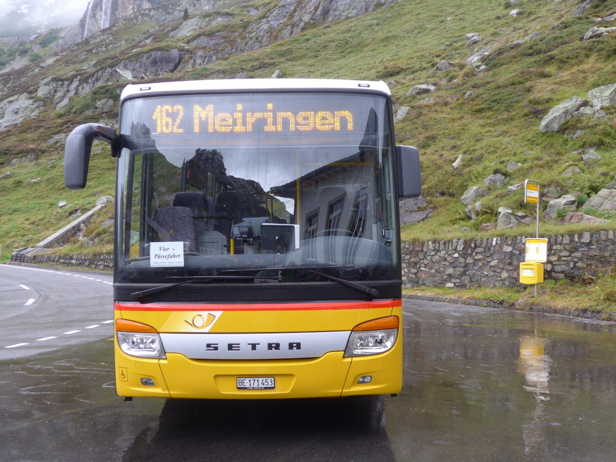 (154'861) - AVG Meiringen - Nr. 73/BE 171'453 - Setra am 1. September 2014 in Susten, Steingletscher