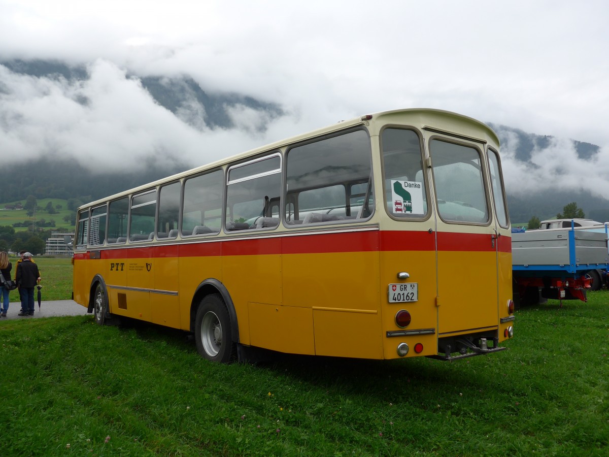 (154'970) - HPTrans, Thusis - GR 40'162 - Saurer/Tscher (ex Mauerhofer, Worb; ex Erni, Schupfart Nr. 3; ex P 24'636) am 13. September 2014 in Chur, Waffenplatz