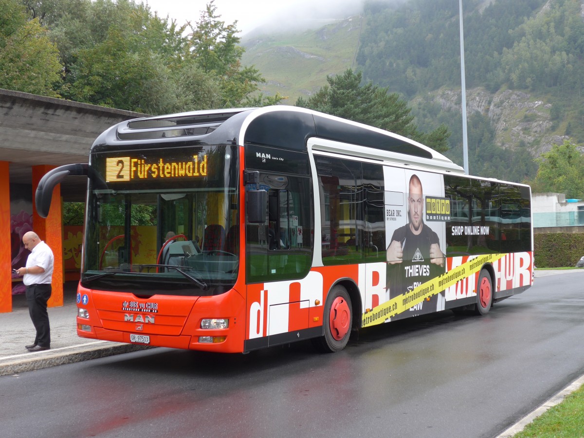 (155'122) - SBC Chur - Nr. 13/GR 97'513 - MAN am 13. September 2014 in Chur, Obere Au