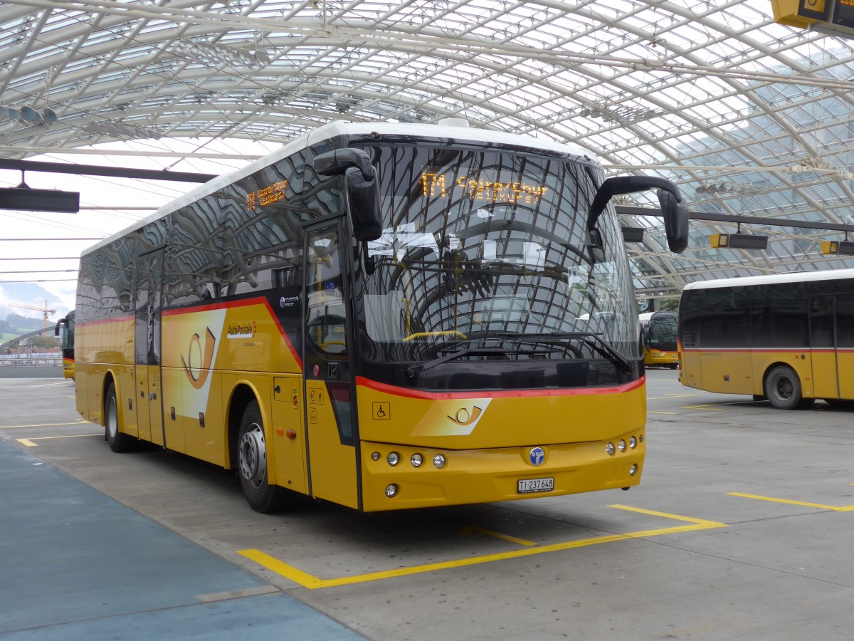 (155'133) - AutoPostale Ticino - TI 237'648 - Temsa am 13. September 2014 in Chur, Postautostation