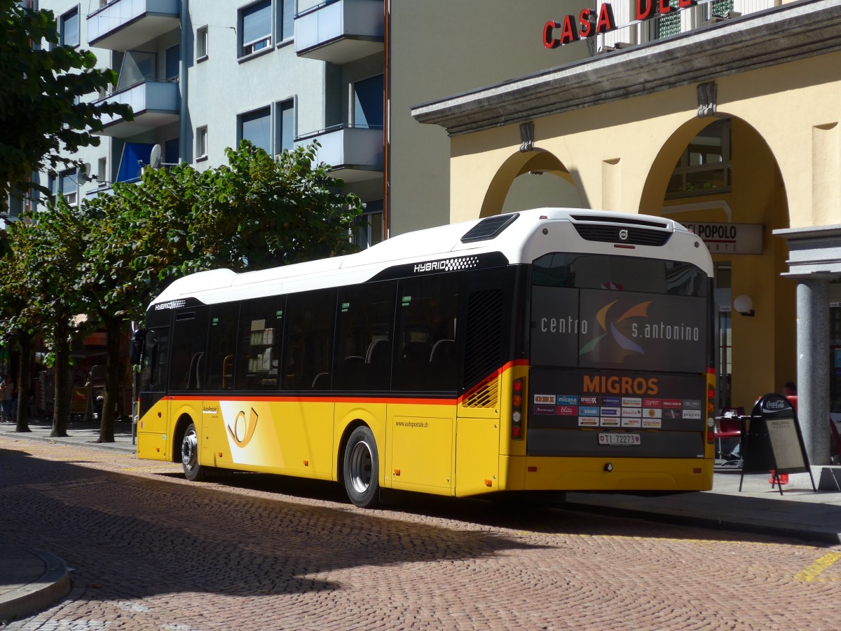 (155'159) - AutoPostale Ticino - TI 72'273 - Volvo am 13. September 2014 beim Bahnhof Bellinzona