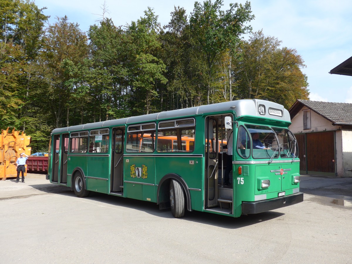 (155'498) - BVB Basel (RWB) - Nr. 75/BE 399'675 - FBW/FHS am 5. Oktober 2014 in Oberburg, Ziegelgut