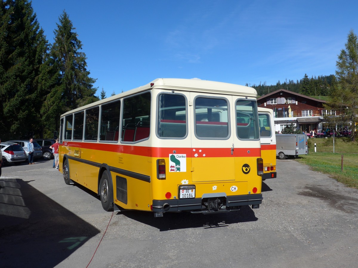 (155'642) - Wthrich, Ursenbach - Nr. 5/BE 10'184 - Saurer/Tscher (ex Schrch, Gutenburg Nr. 5; ex Engeloch, Riggisberg Nr. 5; ex P 25'668) am 12. Oktober 2014 in Willerzell, Rest. Sattelegg