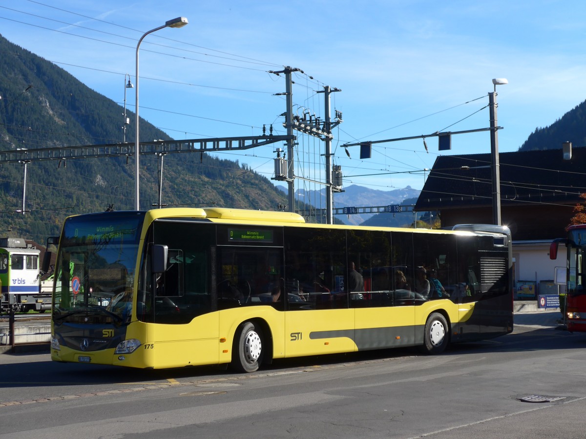 (155'859) - STI Thun - Nr. 175/BE 752'175 - Mercedes am 19. Oktober 2014 beim Bahnhof Zweisimmen