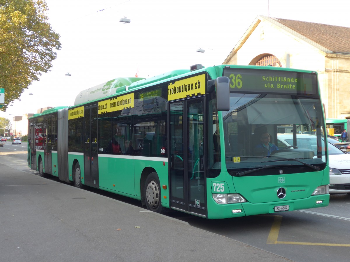 (156'176) - BVB Basel - Nr. 725/BS 6684 - Mercedes am 27. Oktober 2014 in Basel, Badischer Bahnhof