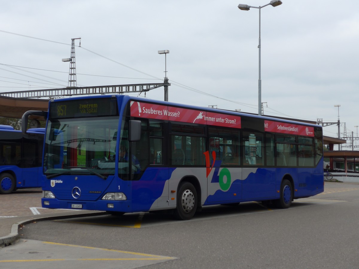 (156'204) - VZO Grningen - Nr. 1/ZH 41'401 - Mercedes am 28. Oktober 2014 beim Bahnhof Wetzikon