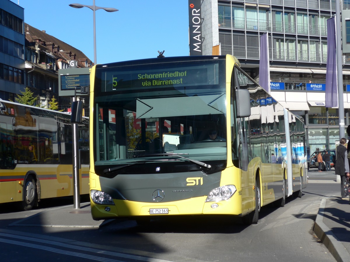 (156'475) - STI Thun - Nr. 163/BE 752'163 - Mercedes am 8. November 2014 beim Bahnhof Thun