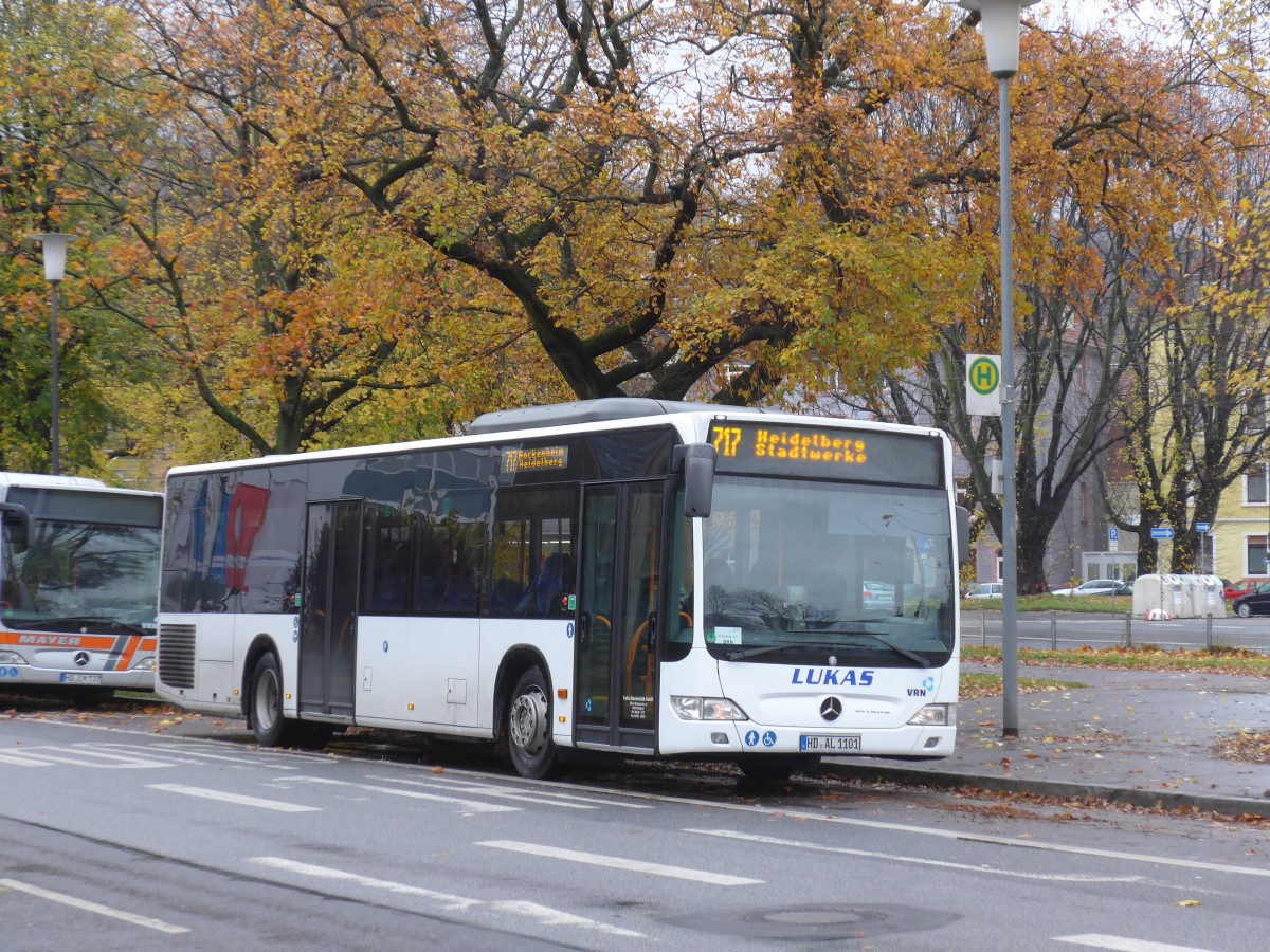 (156'530) - Lukas, Walldorf - HD-AL 1101 - Mercedes am 16. November 2014 beim Hauptbahnhof Heidelberg