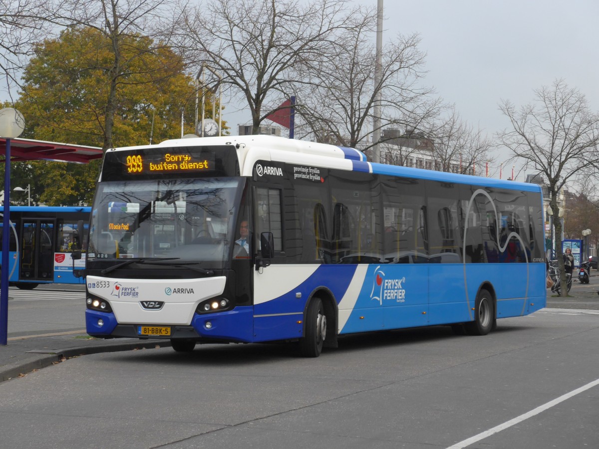 (156'776) - ARRIVA - Nr. 8533/81-BBK-5 - VDL am 19. November 2014 beim Bahnhof Leeuwarden