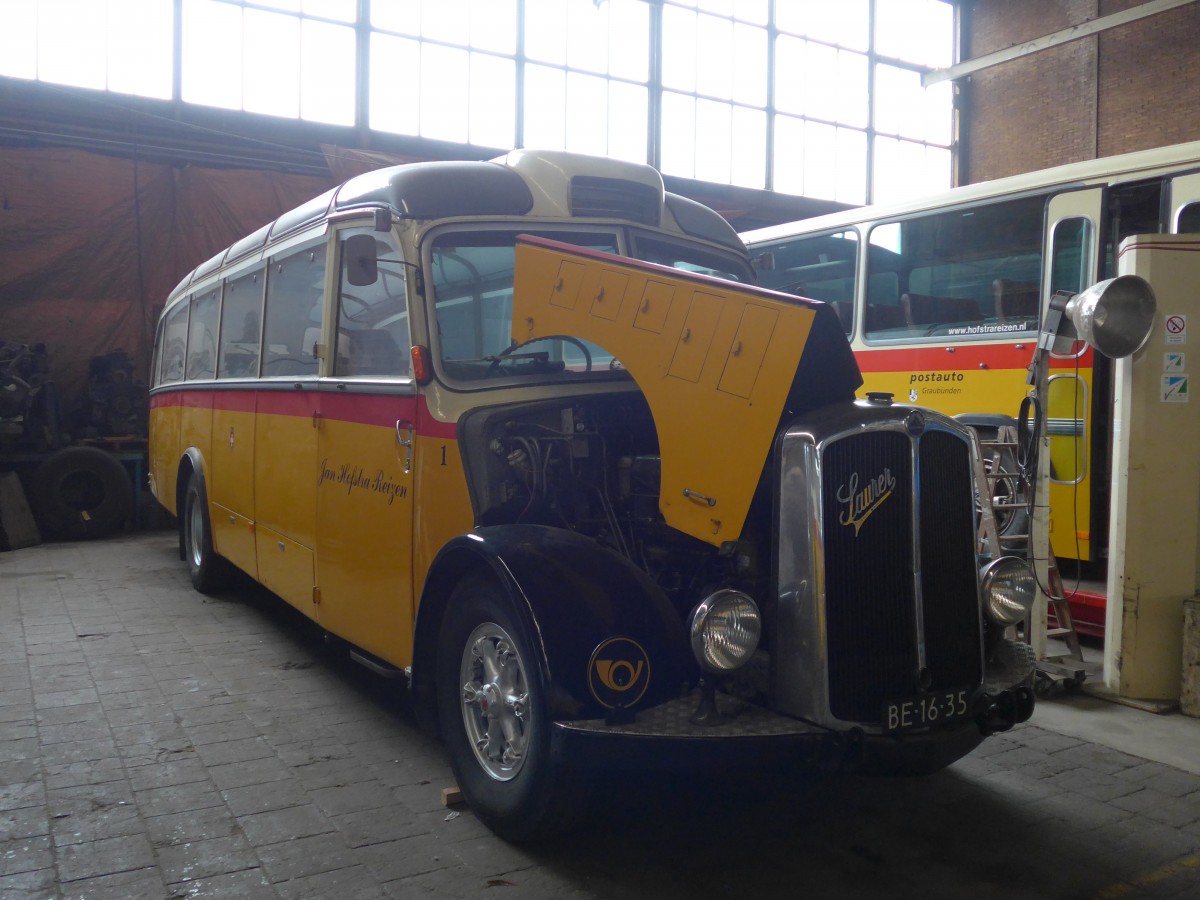 (156'896) - FRAM Drachten - Nr. 1/BE-16-35 - Saurer/Hess (ex M+79'519; ex P 23'160; ex P 2247) am 20. November 2014 in Drachten, Autobusmuseum