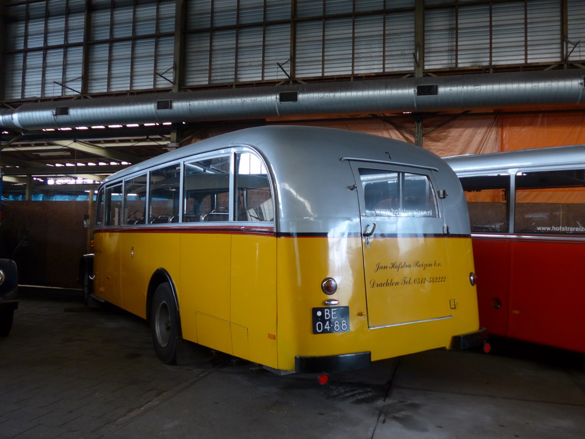 (156'902) - FRAM Drachten - Nr. 7/BE-04-88 - Saurer/Lauber (ex Billieux, Martigny; ex Bruttin, Nax) am 20. November 2014 in Drachten, Autobusmuseum