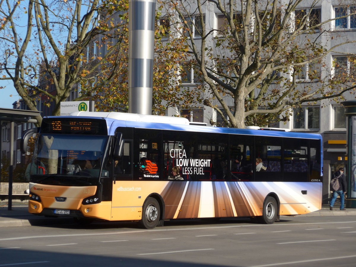 (157'151) - ASEAG Aachen - Nr. 343/AC-L 281 - VDL am 21. November 2014 beim Hauptbahnhof Aachen