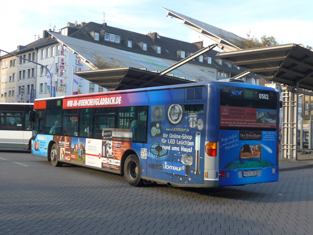 (157'309) - MBus, Mnchengladbach - Nr. 502/MG-XX 382 - Mercedes am 22. November 2014 beim Hauptbahnhof Mnchengladbach