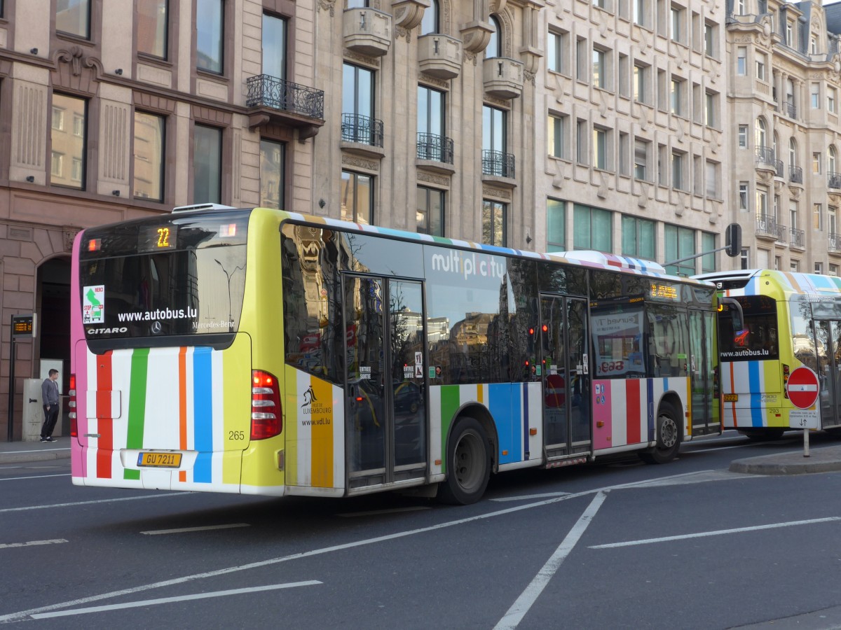 (157'352) - AVL Luxembourg - Nr. 265/GU 7211 - Mercedes am 22. November 2014 beim Bahnhof Luxembourg