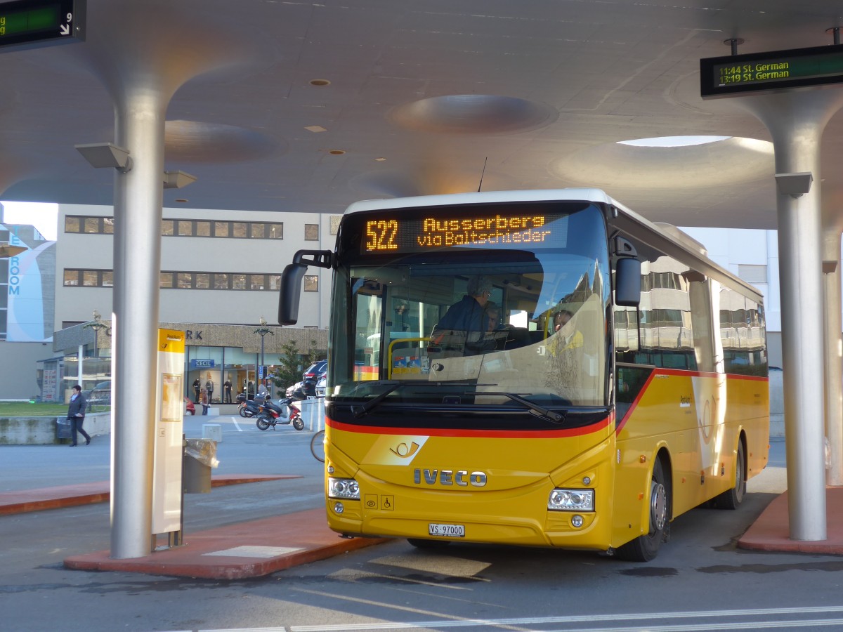 (157'889) - BUS-trans, Visp - VS 97'000 - Iveco am 23. Dezember 2014 beim Bahnhof Visp