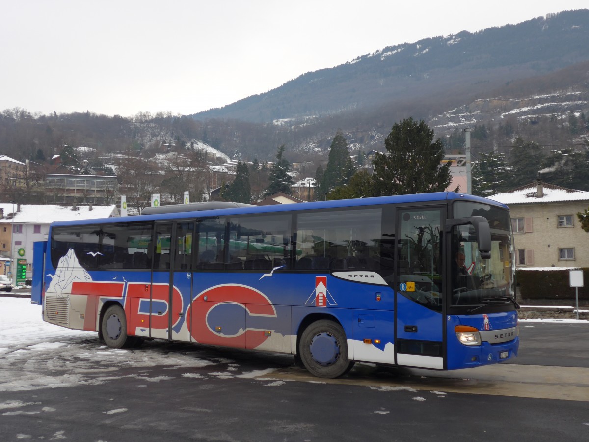 (158'156) - TPC Aigle - Nr. 2/VS 11'805 - Setra am 2. Januar 2015 in Monthey, Garage