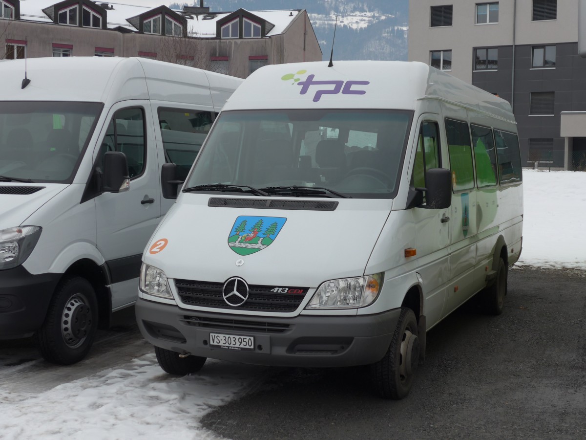 (158'157) - TPC Aigle - VS 303'950 - Mercedes am 2. Januar 2015 in Monthey, Garage