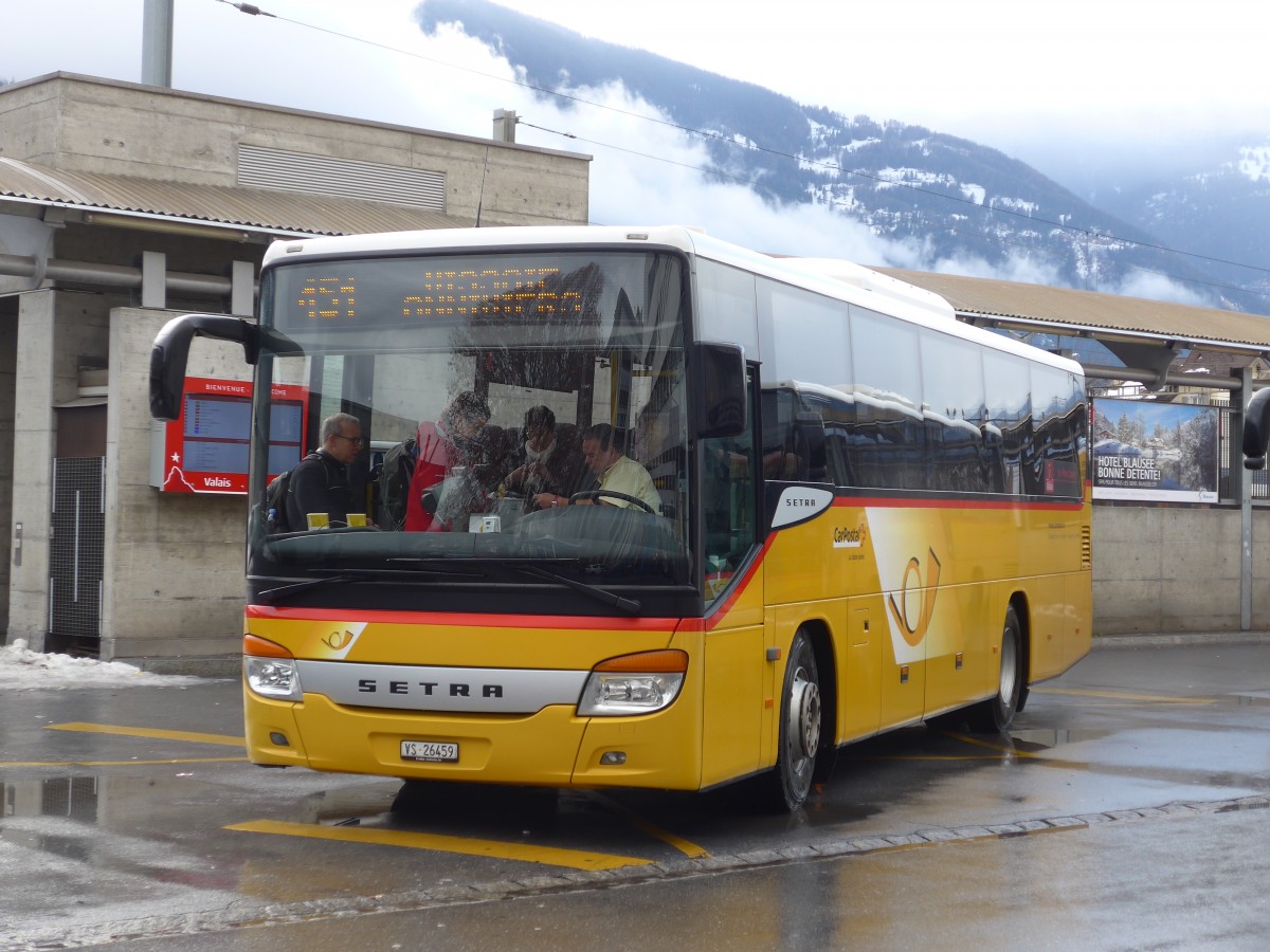 (158'177) - TSAR, Sierre - VS 26'459 - Setra (ex Epiney, Ayer) am 4. Januar 2015 beim Bahnhof Sierre