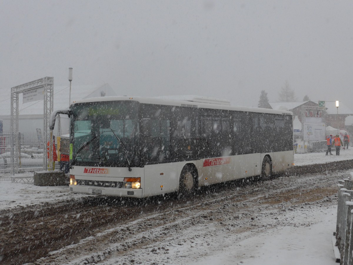 (158'258) - Tritten, Zweisimmen - Nr. 52/BE 26'971 - Setra (ex Interbus, Yverdon Nr. 52; ex AAGL Liestal Nr. 63) am 11. Januar 2015 in Adelboden, Weltcup