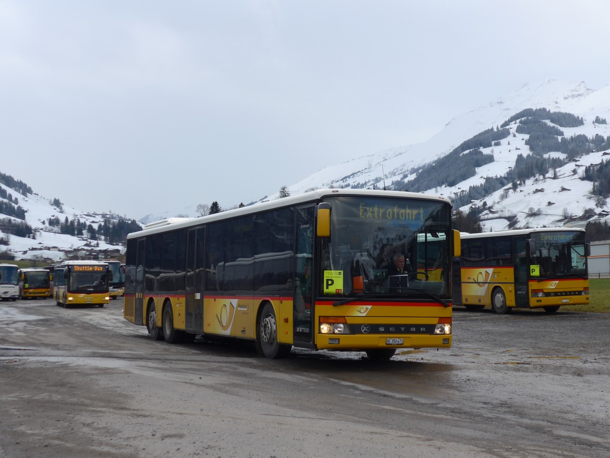 (158'365) - AVA Aarberg - Nr. 7/BE 350'471 - Setra am 11. Januar 2015 in Frutigen, Flugplatz