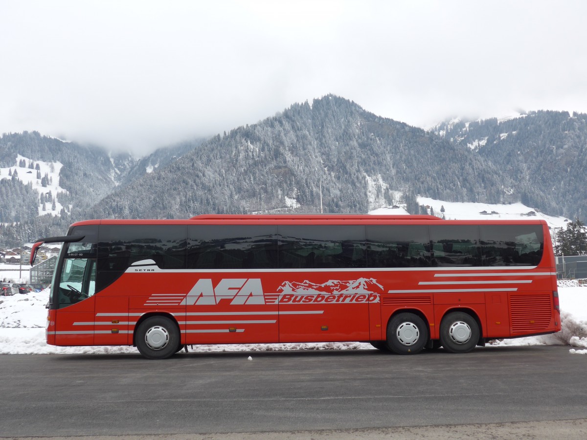 (158'472) - AFA Adelboden - Nr. 23/BE 26'709 - Setra (ex Blaguss, A-Wien Nr. 5402) am 24. Januar 2015 in Frutigen, Garage