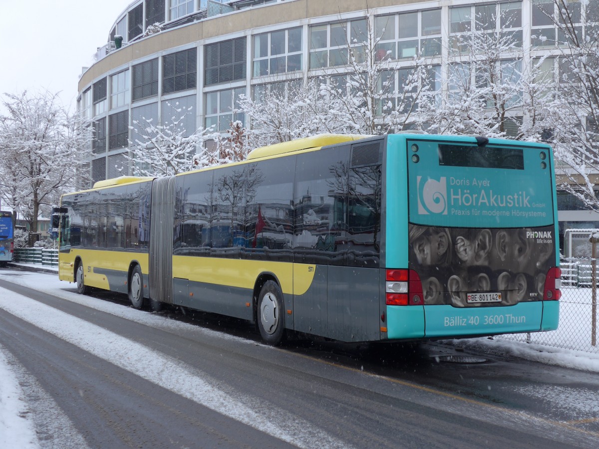 (158'515) - STI Thun - Nr. 142/BE 801'142 - MAN am 1. Februar 2015 bei der Schifflndte Thun