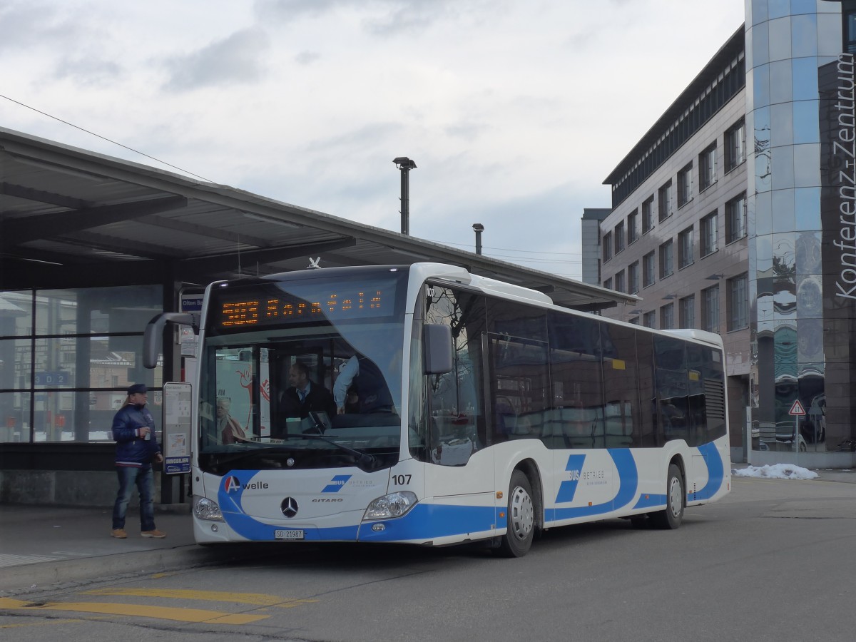 (158'630) - BOGG Wangen b.O. - Nr. 107/SO 21'987 - Mercedes am 4. Februar 2015 beim Bahnhof Olten