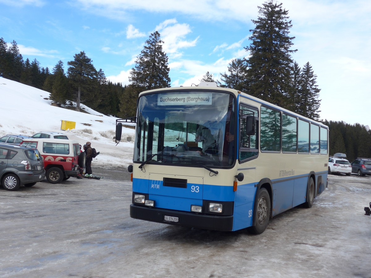 (158'714) - RTB Altsttten - Nr. 93/SG 376'200 - NAW/Lauber (ex R.G.V. Autobus, Stabio; ex AMSA Chiasso Nr. 23; ex AWA Amden Nr. 3) am 14. Februar 2015 in Buchserberg, Berghaus