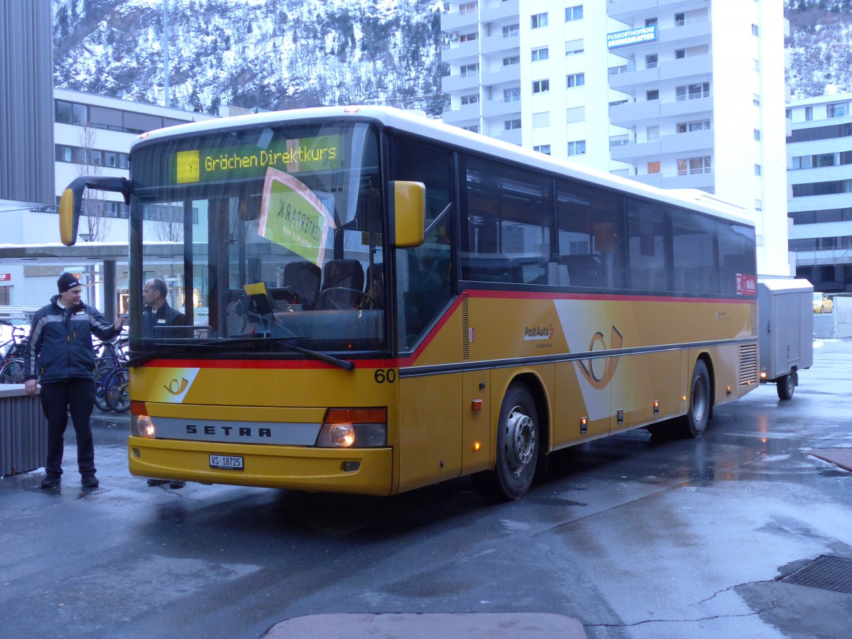 (158'792) - Zerzuben, Visp-Eyholz - Nr. 60/VS 18'725 - Setra am 15. Februar 2015 beim Bahnhof Visp