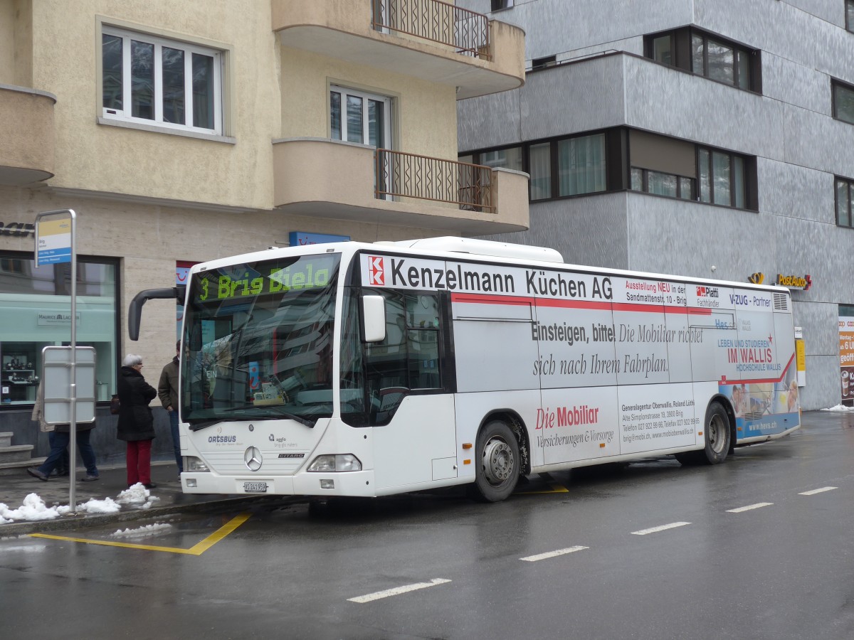 (158'867) - PostAuto Wallis - VS 241'959 - Mercedes am 22. Februar 2015 beim Bahnhof Brig