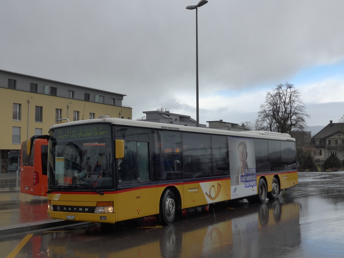 (158'949) - AVA Aarberg - Nr. 11/BE 88'931 - Setra (ex Nr. 8) am 2. Mrz 2015 beim Bahnhof Lyss