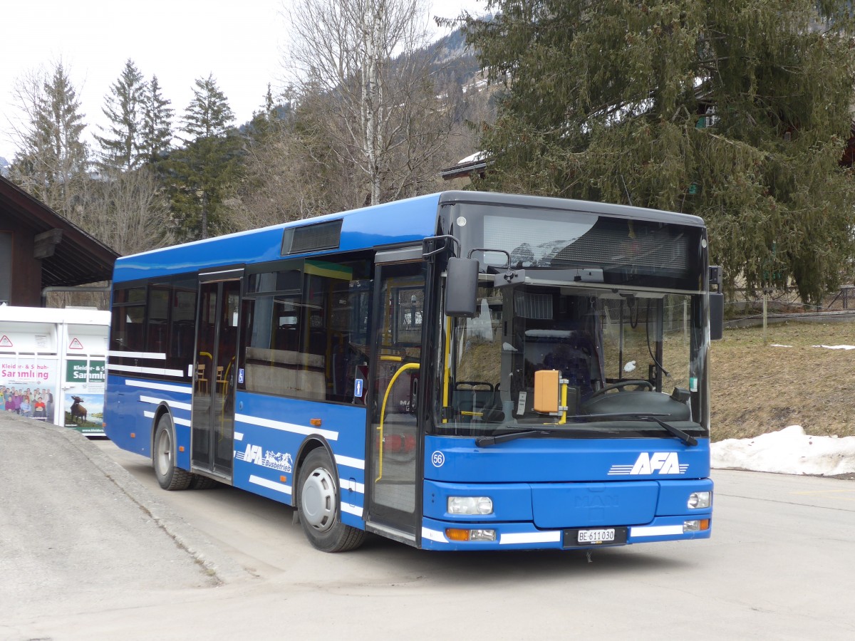 (159'194) - AFA Adelboden - Nr. 56/BE 611'030 - MAN/Gppel am 16. Mrz 2015 beim Bahnhof Lenk