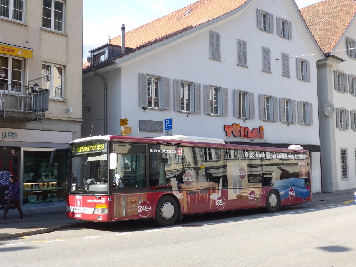 (159'297) - AAGU Altdorf - Nr. 54/UR 9298 - Setra (ex Vorfhrfahrzeug EvoBus) am 18. Mrz 2015 in Altdorf, Telldenkmal