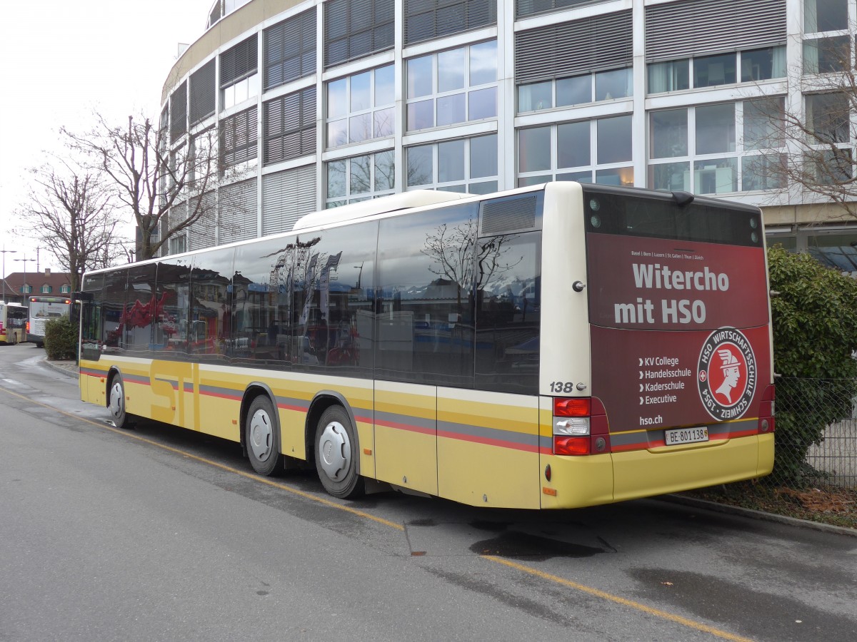 (159'539) - STI Thun - Nr. 138/BE 801'138 - MAN am 30. Mrz 2015 bei der Schifflndte Thun