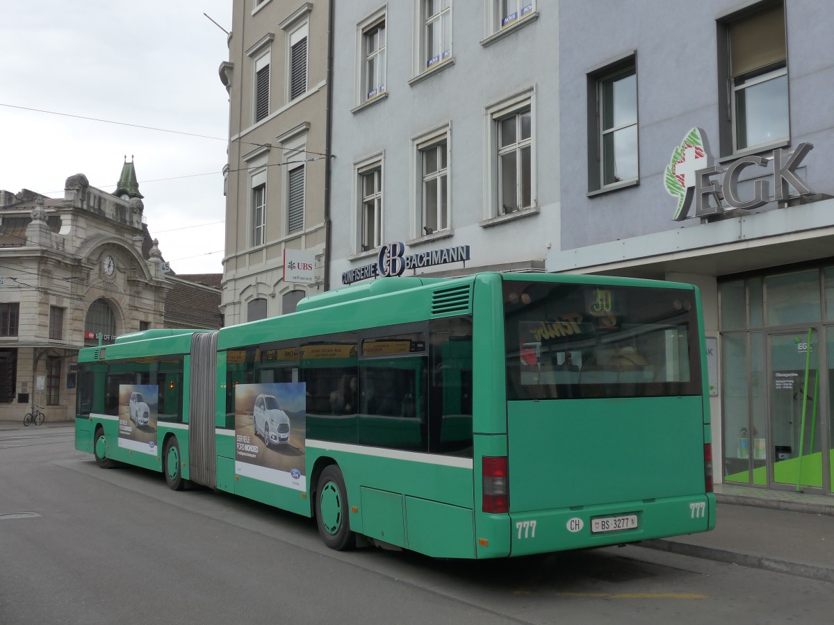 (159'736) - BVB Basel - Nr. 777/BS 3277 - MAN am 11. April 2015 beim Bahnhof Basel