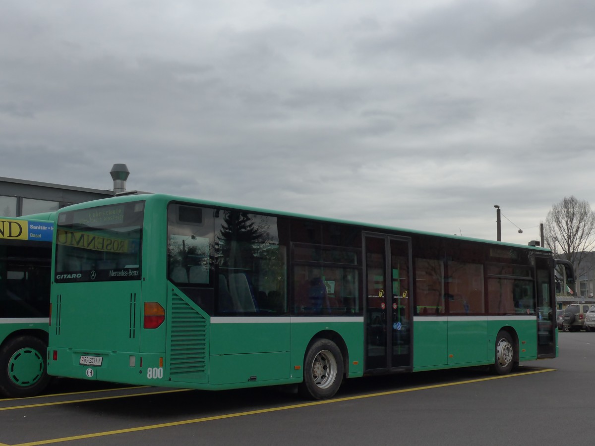 (159'742) - BVB Basel - Nr. 800/BS 2811 - Mercedes (ex VR La Chaux-de-Fonds Nr. 232) am 11. April 2015 in Basel, Garage Rankstrasse