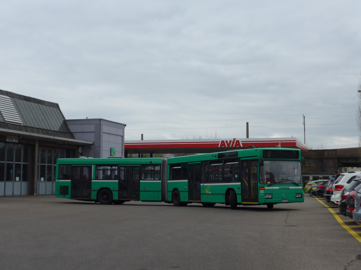 (159'748) - BVB Basel - Nr. 731/BS 3231 - Mercedes (ex VAG Freiburg/D Nr. 927) am 11. April 2015 in Basel, Garage Rankstrasse