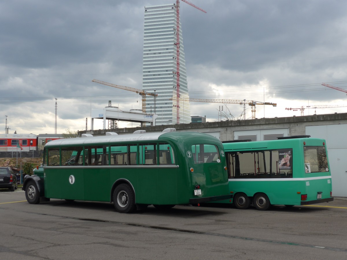 (159'886) - BVB Basel - Nr. 2/BS 1802 - Saurer/Reinb.+Chr. (ex Nr. 3) am 11. April 2015 in Basel, Garage Rankstrasse