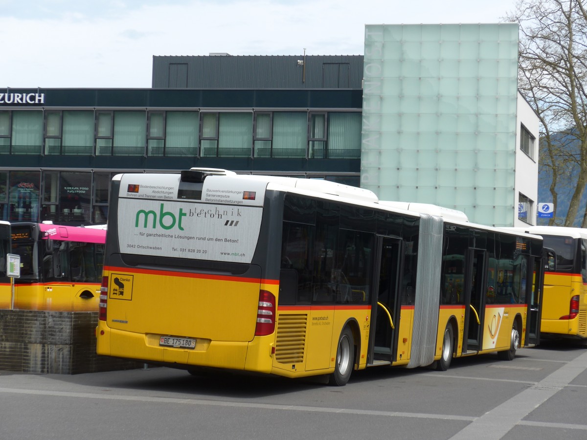 (160'108) - Steiner, Ortschwaben - Nr. 5/BE 175'180 - Mercedes am 26. April 2015 beim Bahnhof Interlaken Ost