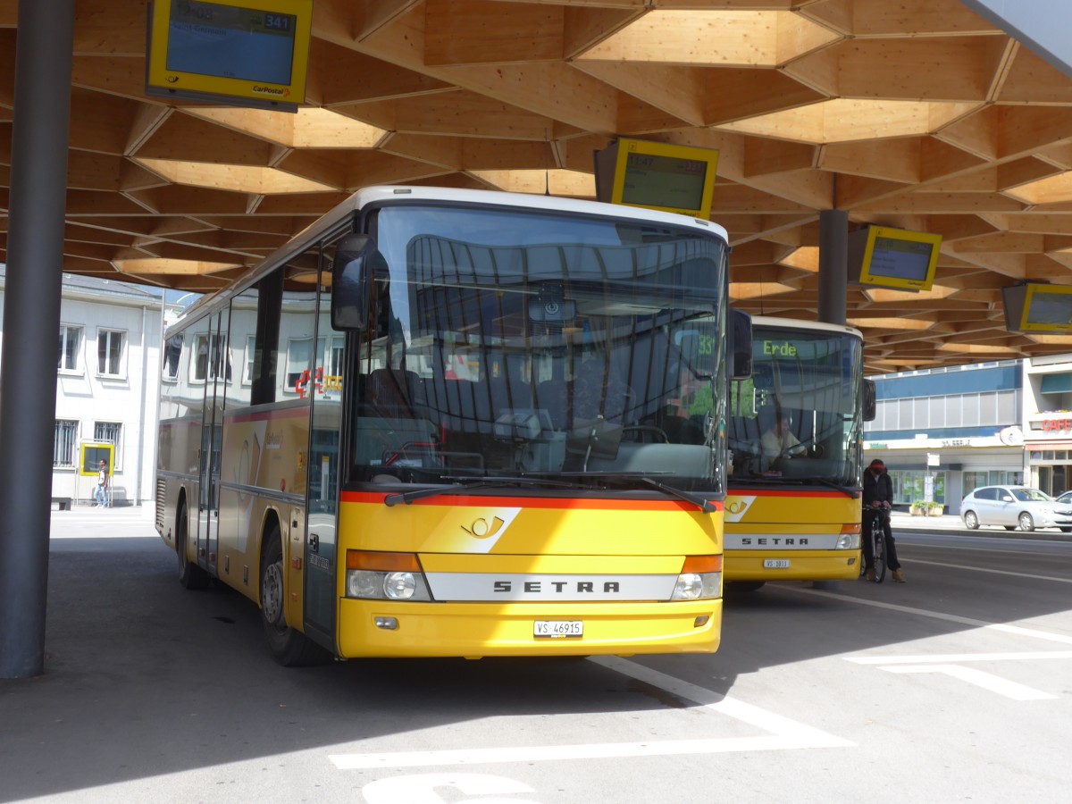 (160'388) - TRD, Savise - VS 46'915 - Setra (ex Dubuis, Savise) am 10. Mai 2015 beim Bahnhof Sion