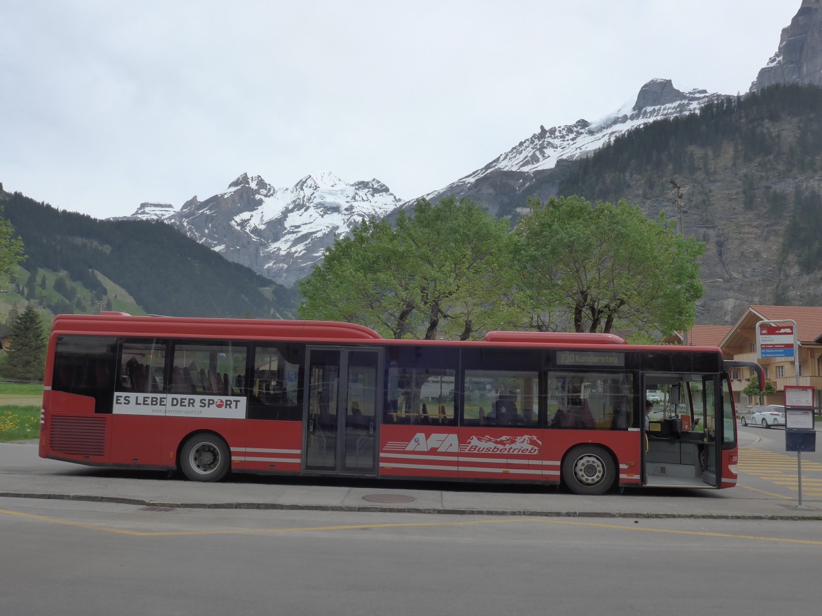 (160'482) - AFA Adelboden - Nr. 28/BE 43'089 - Mercedes am 14. Mai 2015 beim Bahnhof Kandersteg